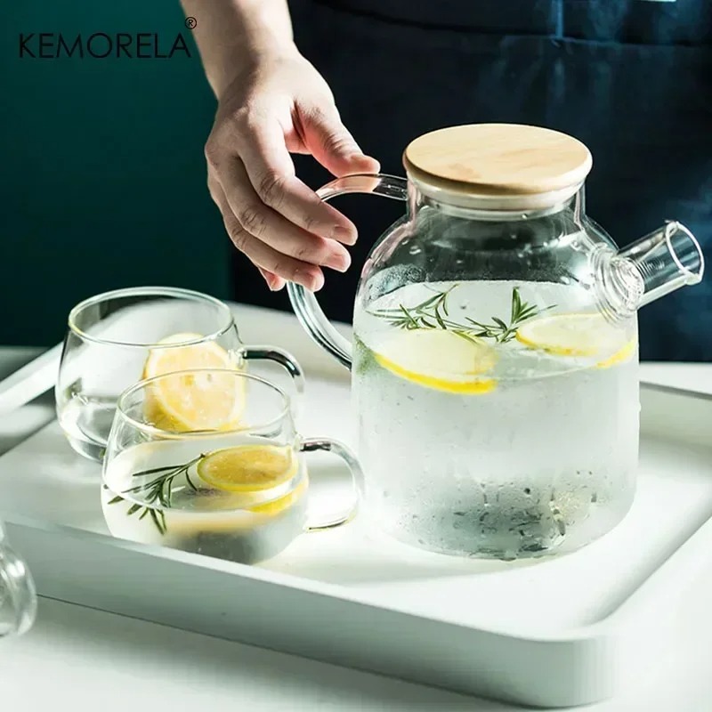 Home Or Office Use - 1L/1,8 L Transparente Borosilikatglas Teekanne Hitzebeständige