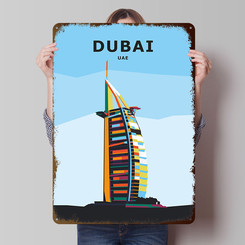 Home Office Dubai - Reise nach Dubai Blechposter Individuelle Wandkunst