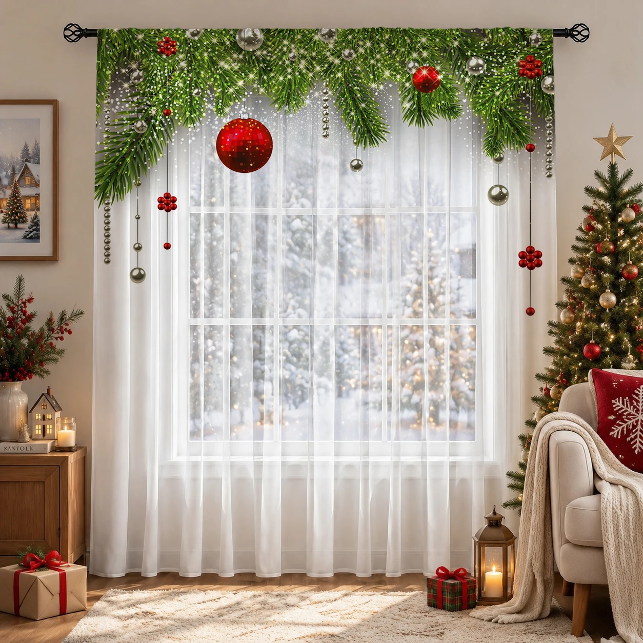 Transparenter Weihnachtsvorhan – Home Office With Plants Bewertung und Preis