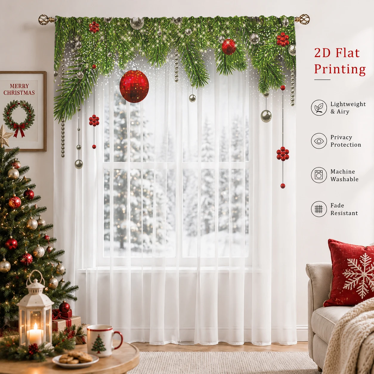 Transparenter Weihnachtsvorhan – Home Office With Plants Bewertung und Preis