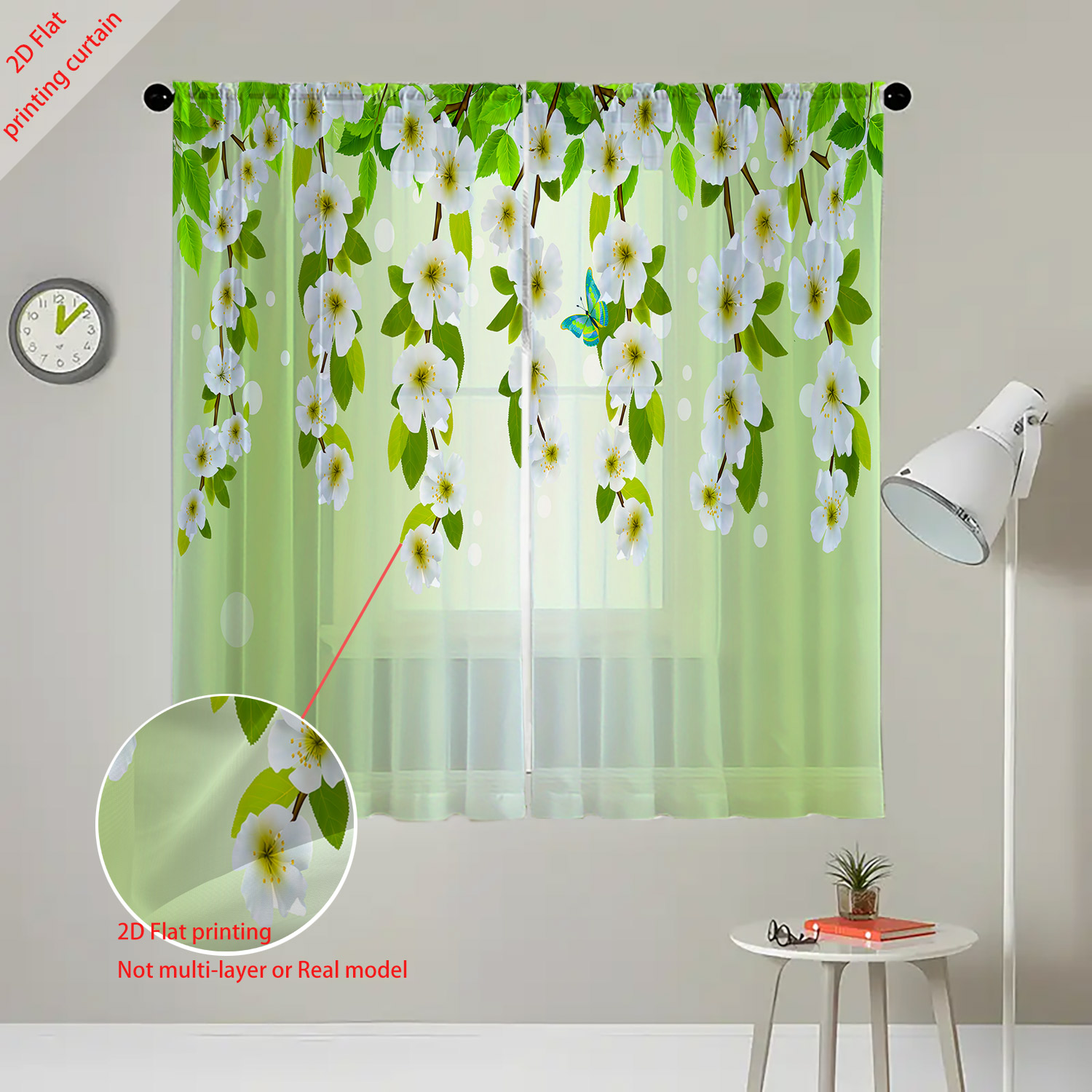 Bedruckter transparenter Gazev – Home Office With Plants Bewertung und Preis