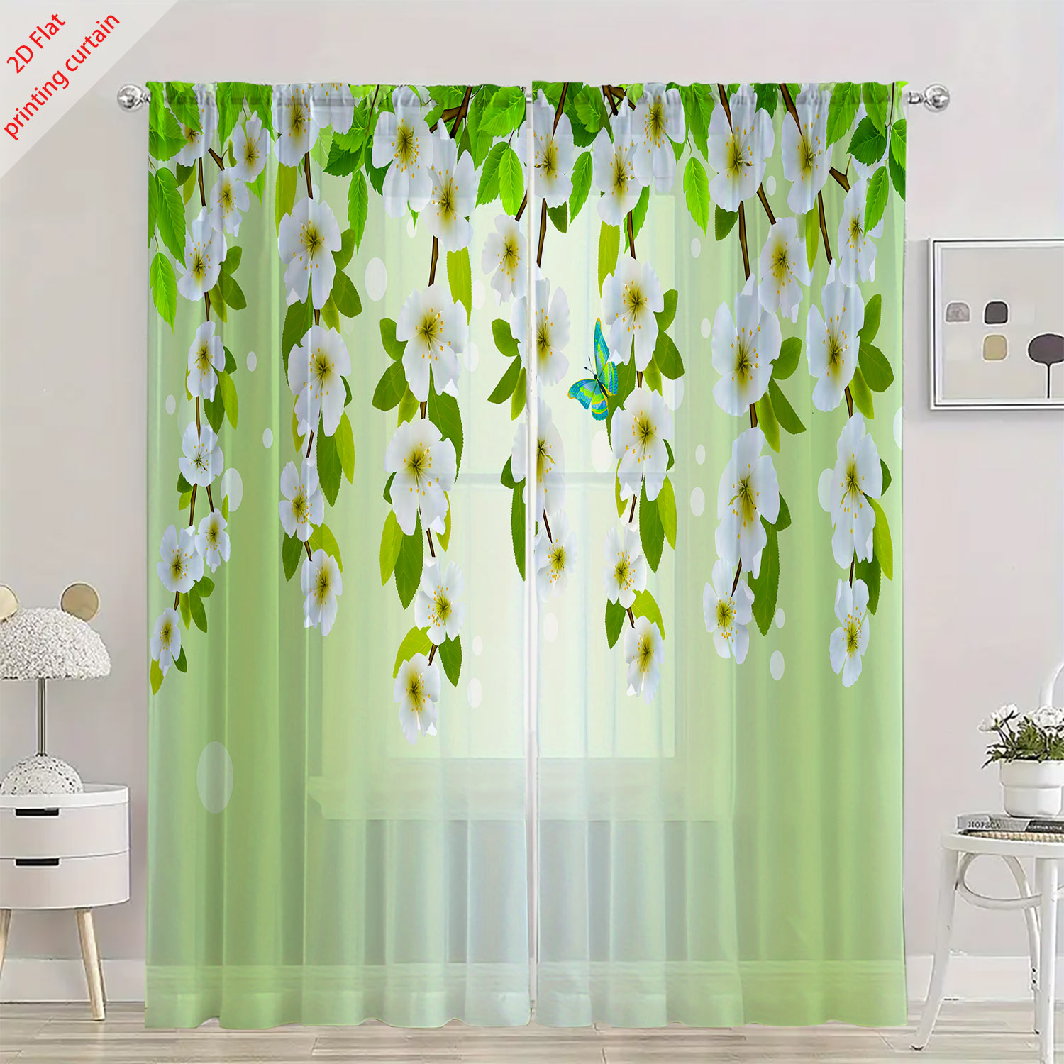Bedruckter transparenter Gazev – Home Office With Plants Bewertung und Preis