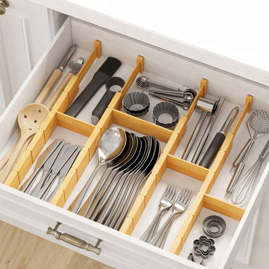 Bambus-Schubladenteiler mit Ei – Home Office Organization Bewertung und Preis