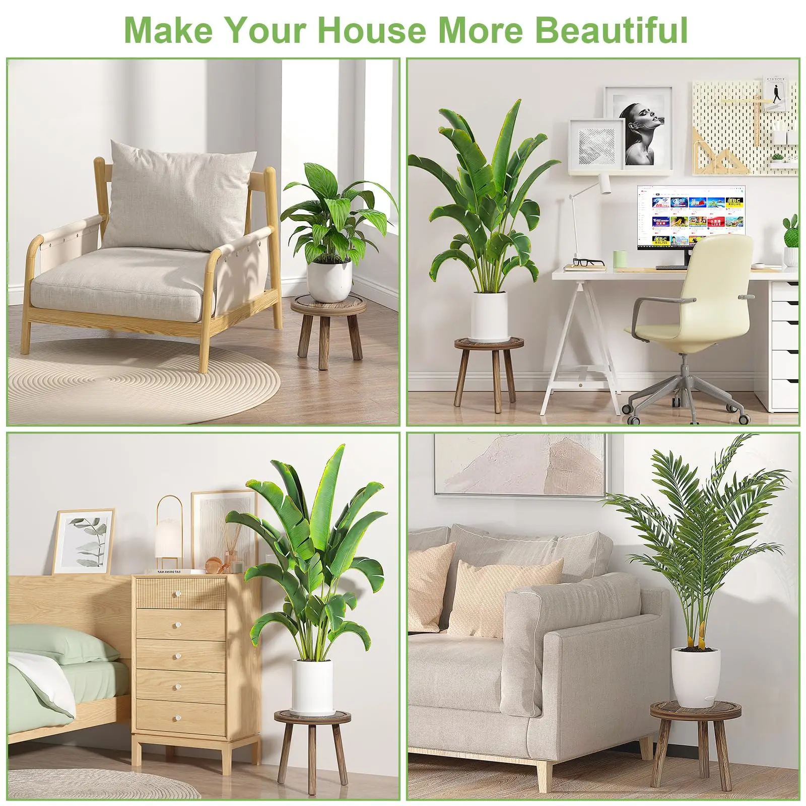 3-teiliges Holz-Pflanzenstände – Home Office With Plants Bewertung und Preis