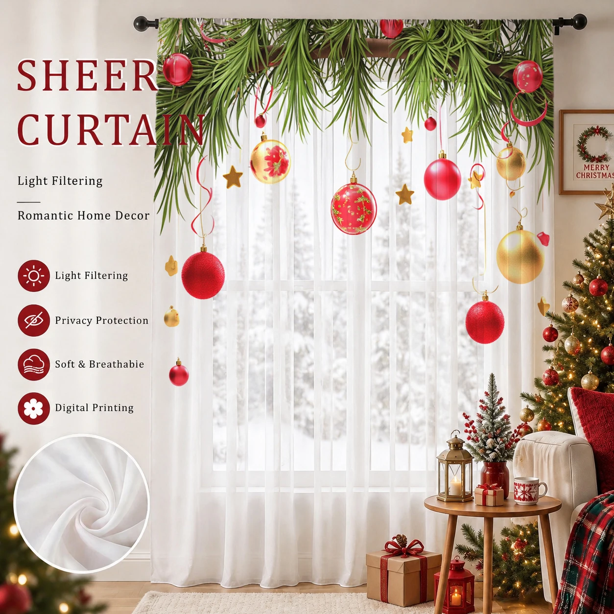 Transparenter Weihnachtsvorhan – Home Office With Plants Bewertung und Preis
