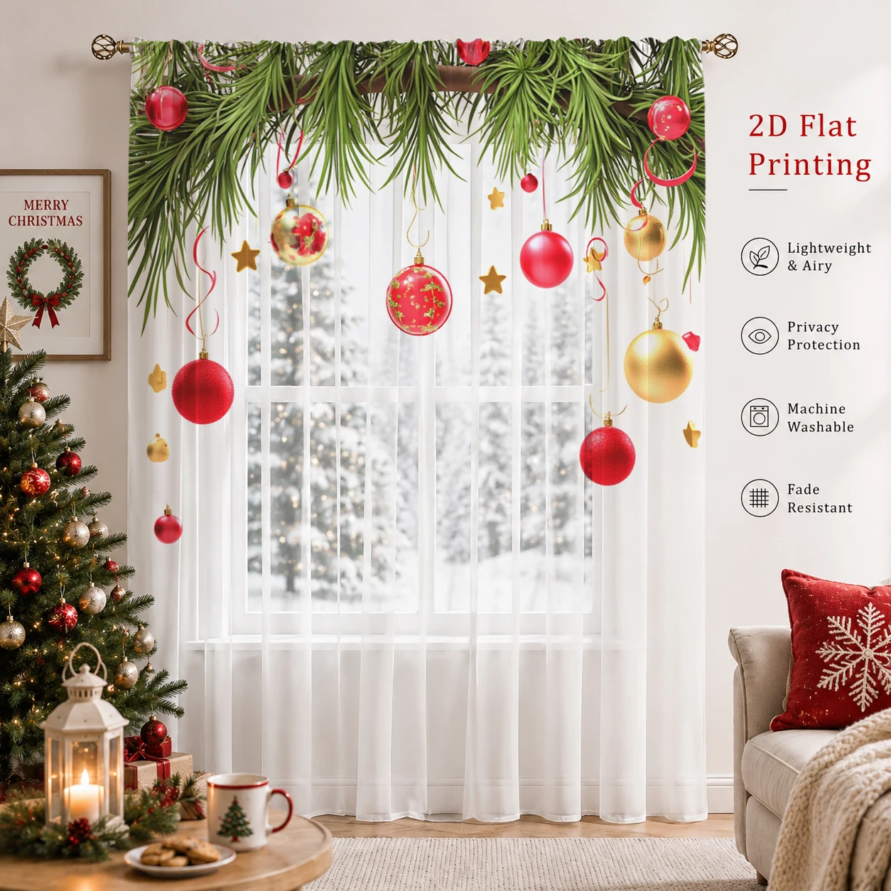 Transparenter Weihnachtsvorhan – Home Office With Plants Bewertung und Preis