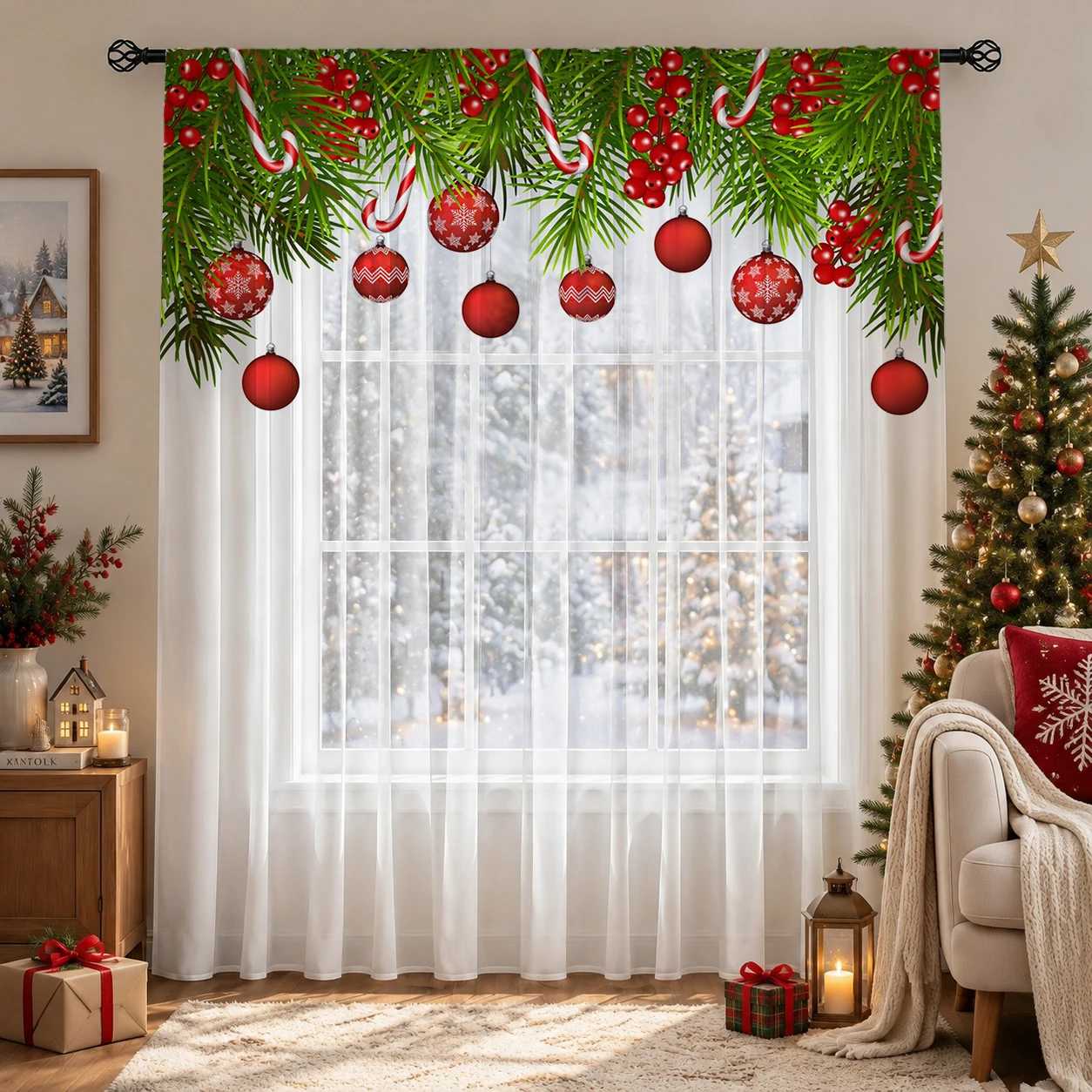 Transparenter Weihnachtsvorhan – Home Office With Plants Bewertung und Preis
