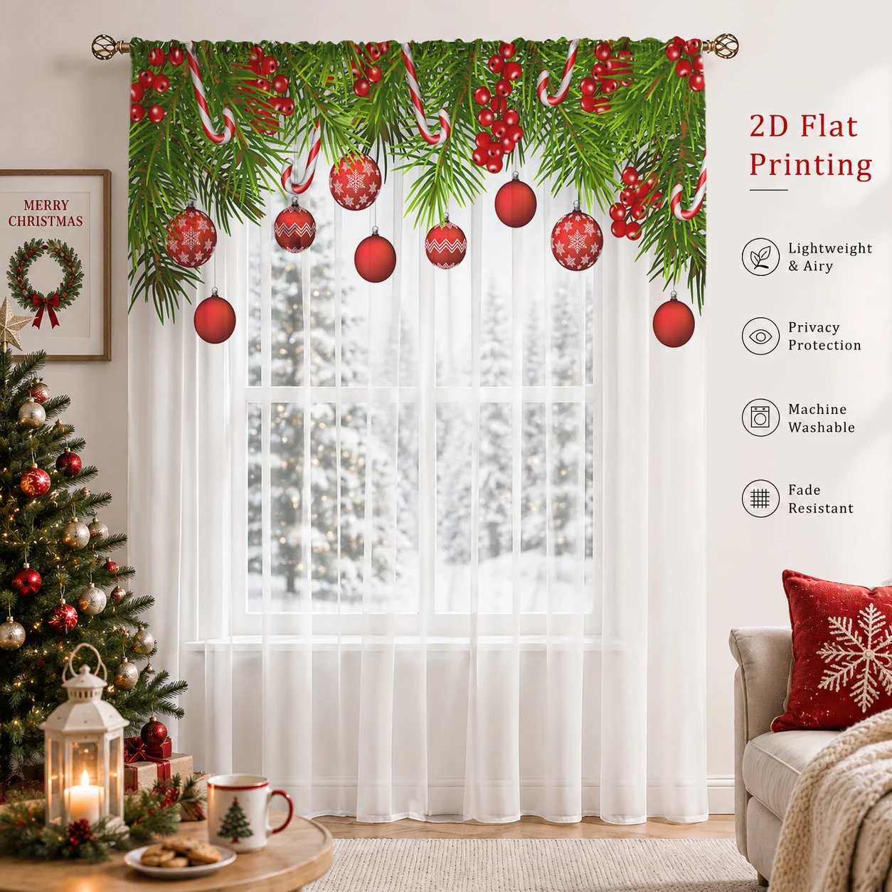 Transparenter Weihnachtsvorhan – Home Office With Plants Bewertung und Preis