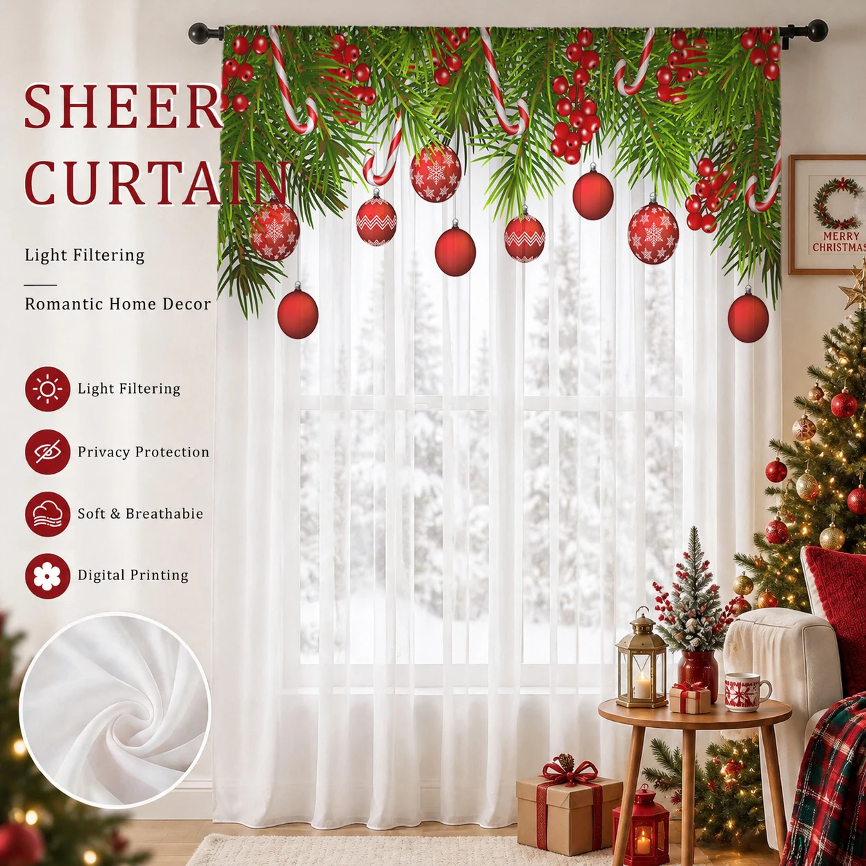Transparenter Weihnachtsvorhan – Home Office With Plants Bewertung und Preis